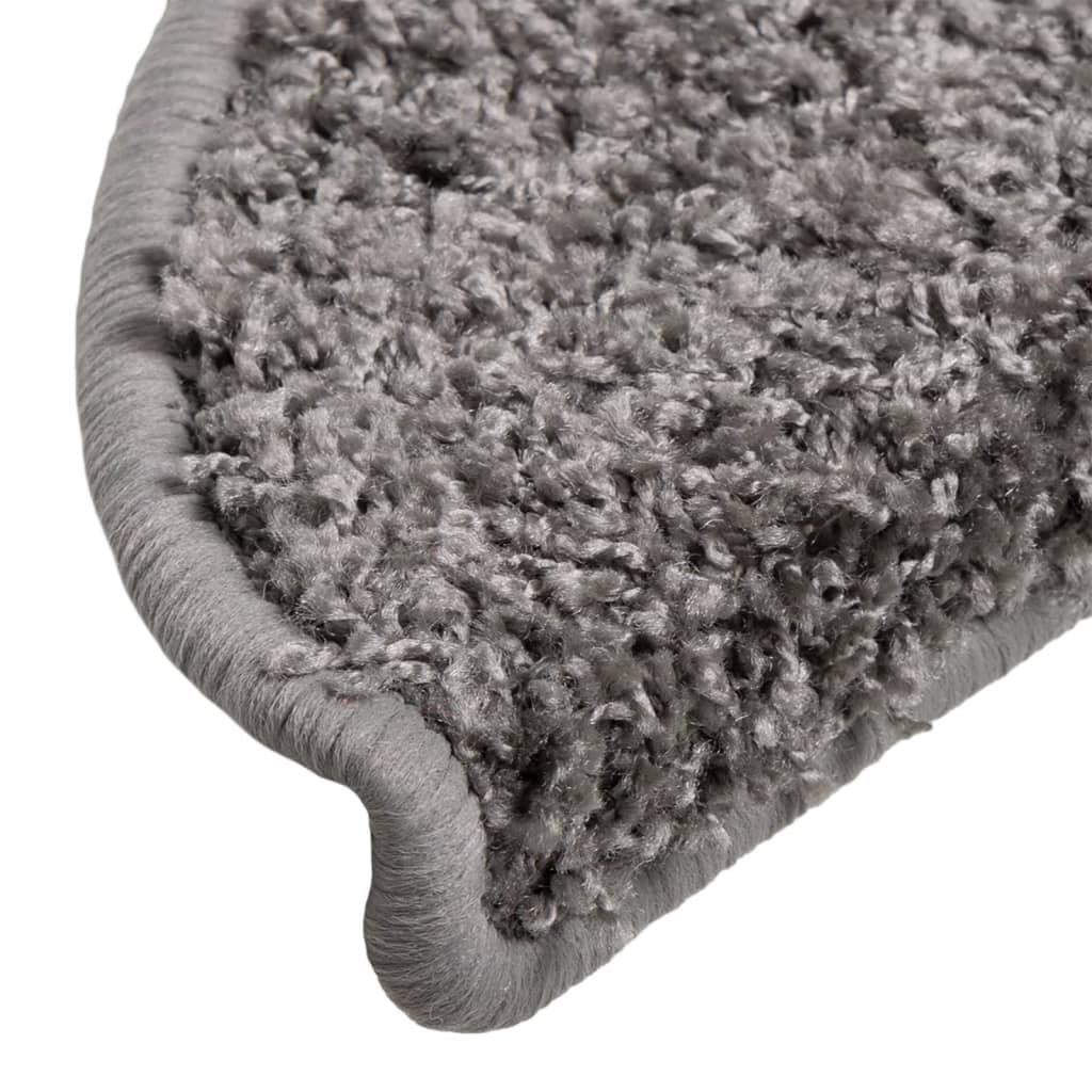 vidaXL Laiptų kilimėliai, 15vnt., pilkos spalvos, 56x17x3cm