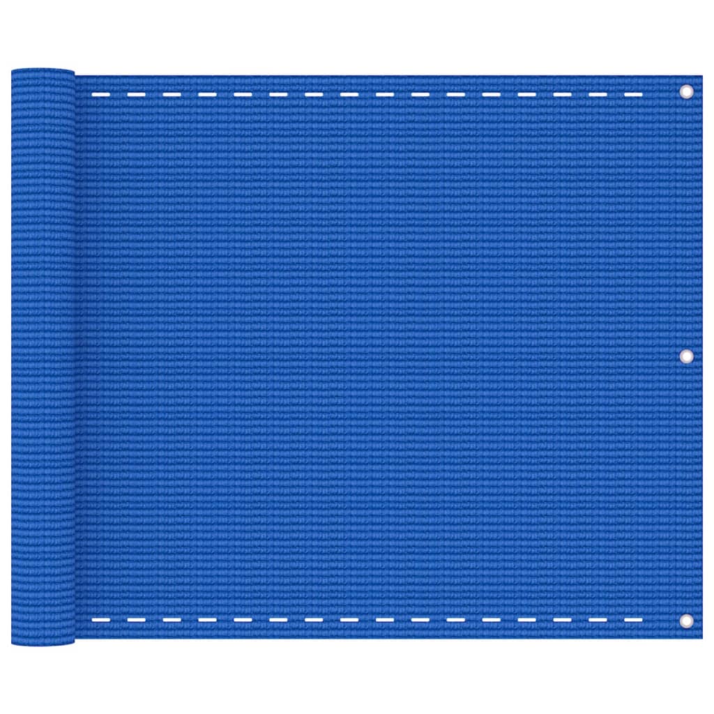 vidaXL Balkono pertvara, mėlynos spalvos, 75x600cm, HDPE
