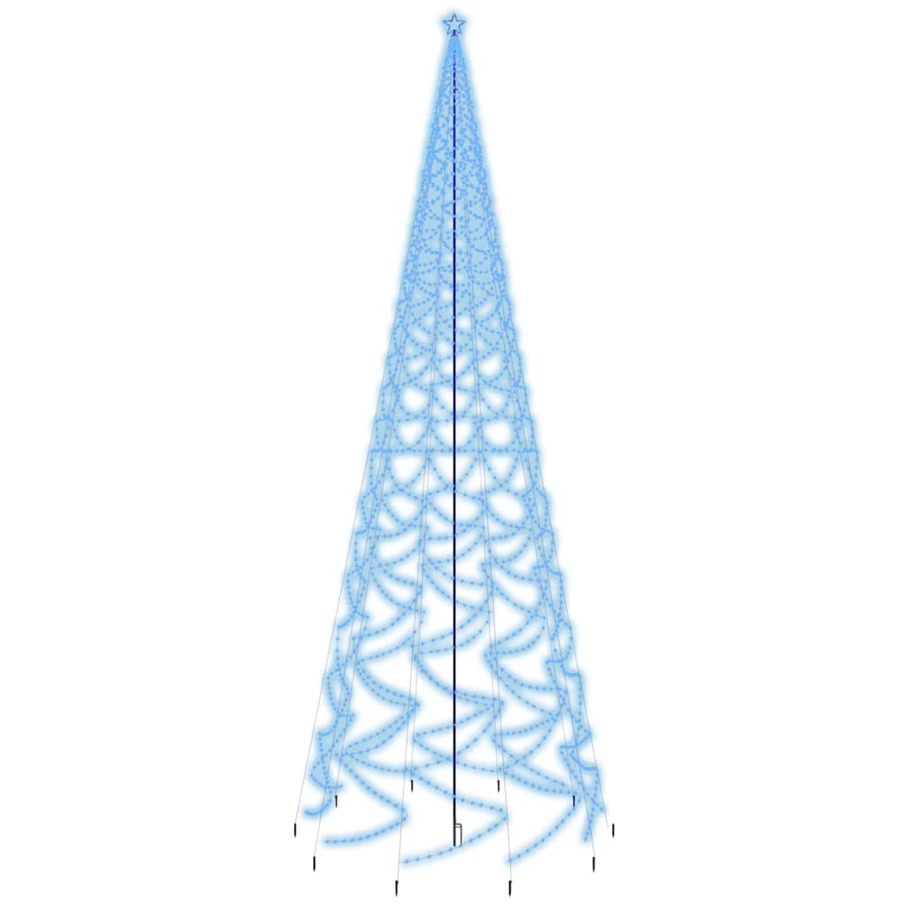 vidaXL Kalėdų eglutė su kuoliuku, mėlynos spalvos, 3000LED, 800cm