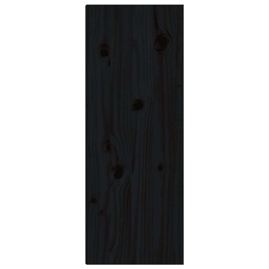 vidaXL Sieninės spintelės, 2vnt., juodos, 30x30x80cm, pušies masyvas