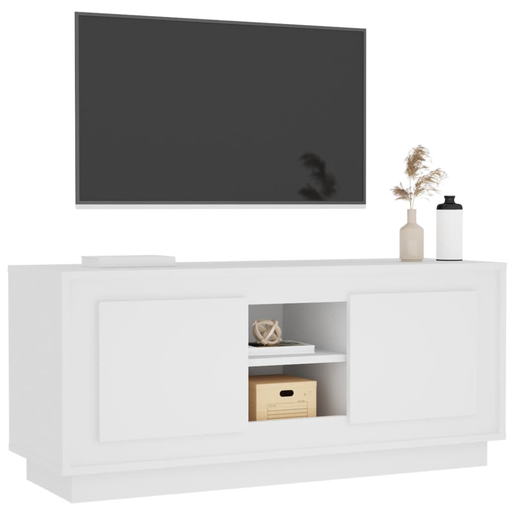 vidaXL Televizoriaus spintelė, baltos spalvos, 102x35x45cm, mediena