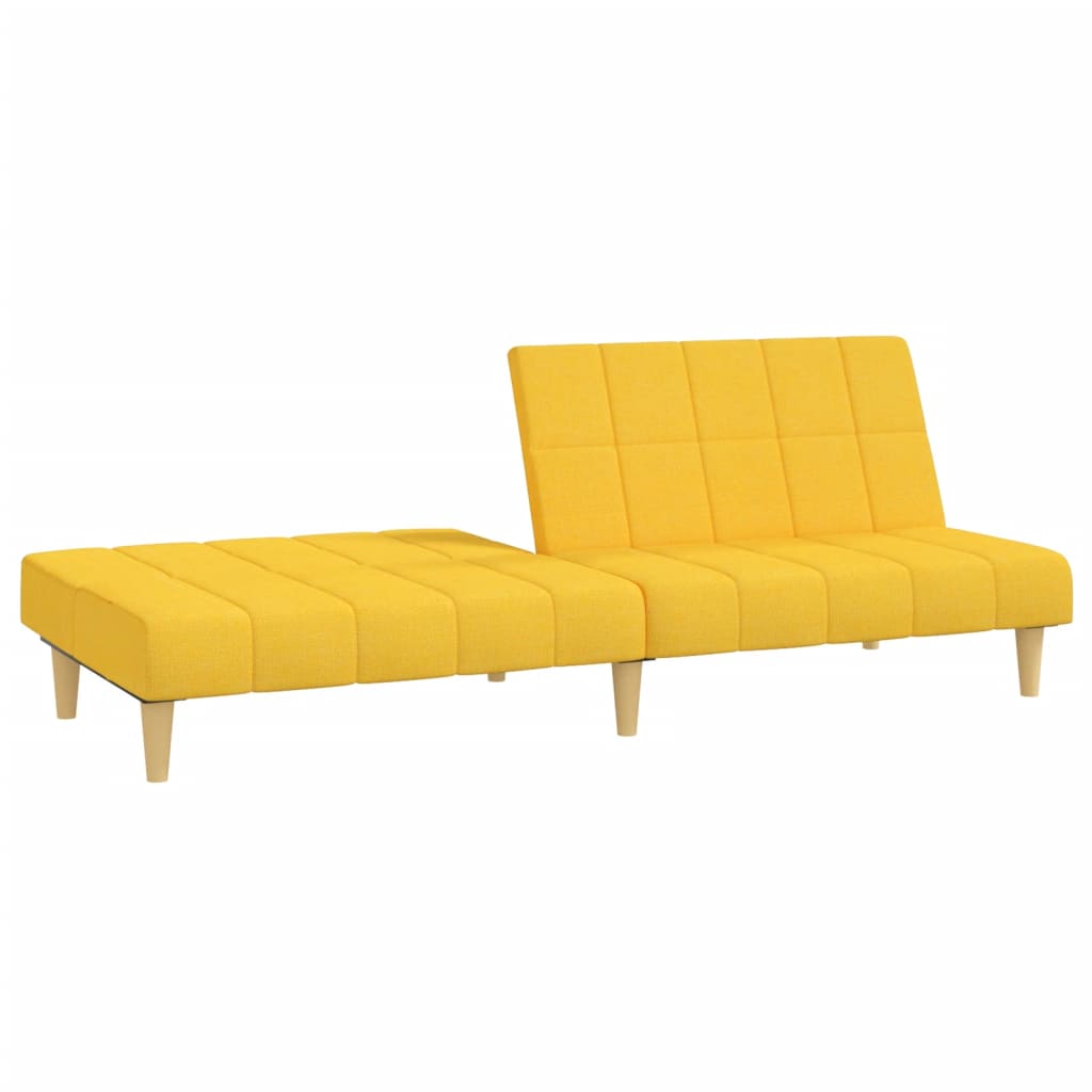 vidaXL Dvivietė sofa-lova, geltonos spalvos, audinys