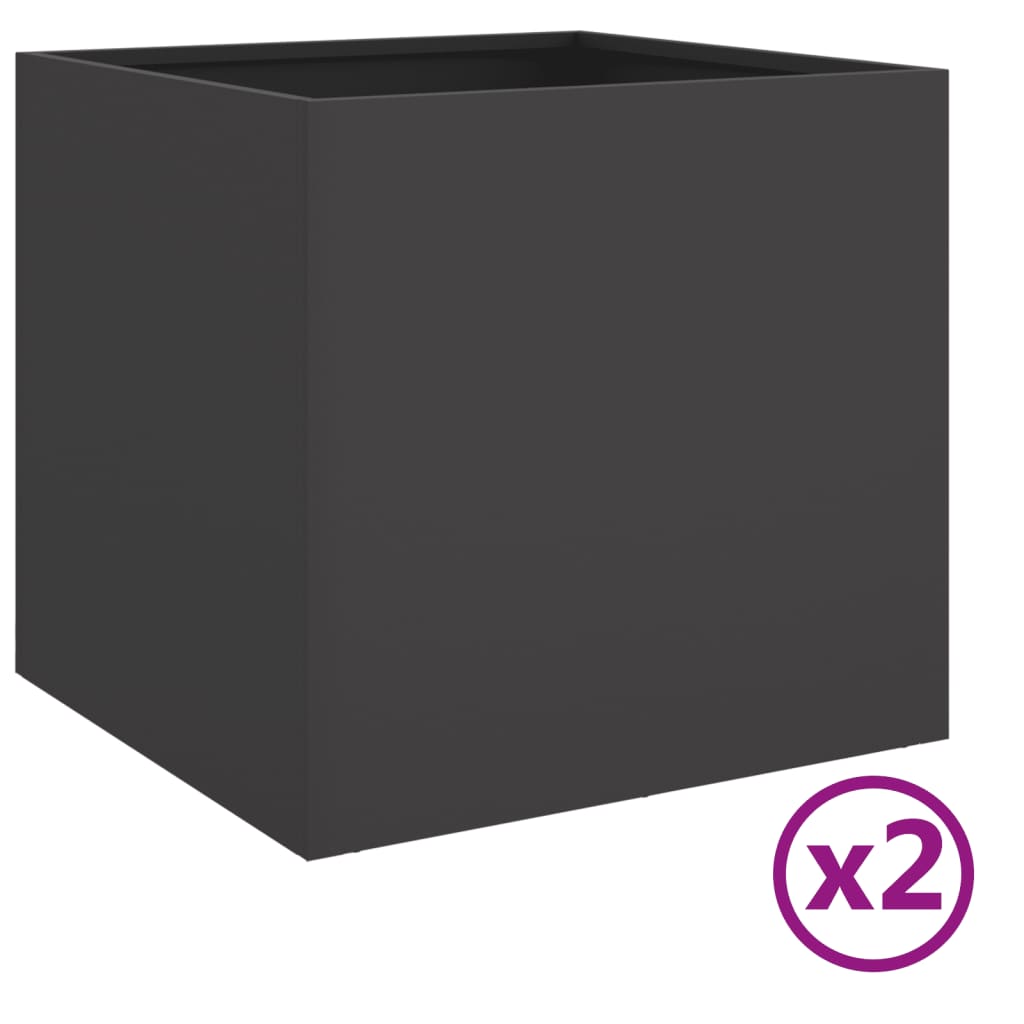 vidaXL Loveliai, 2vnt., juodi, 49x47x46cm, šaltai valcuotas plienas