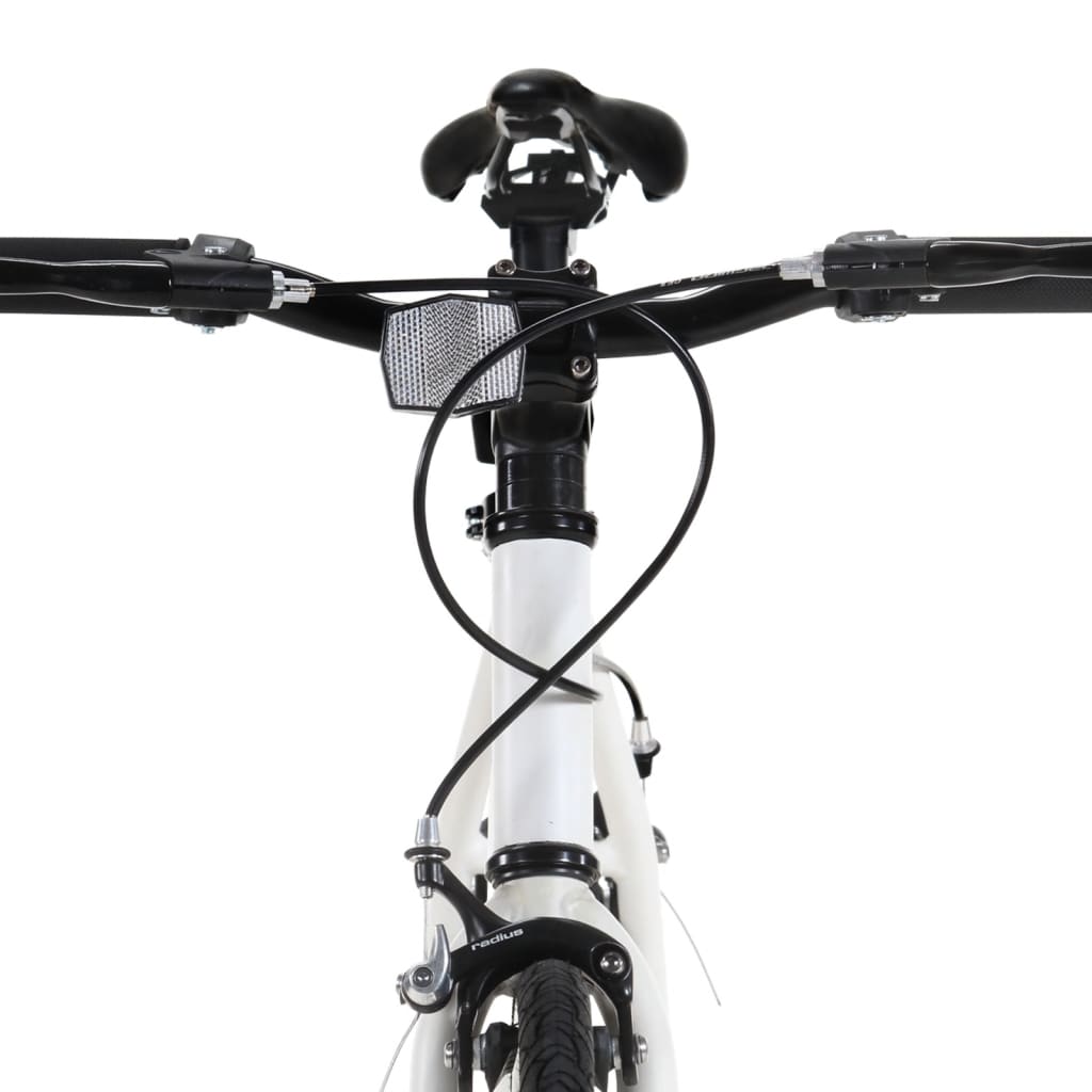 vidaXL Fiksuotos pavaros dviratis, baltas ir juodas, 700c, 51cm