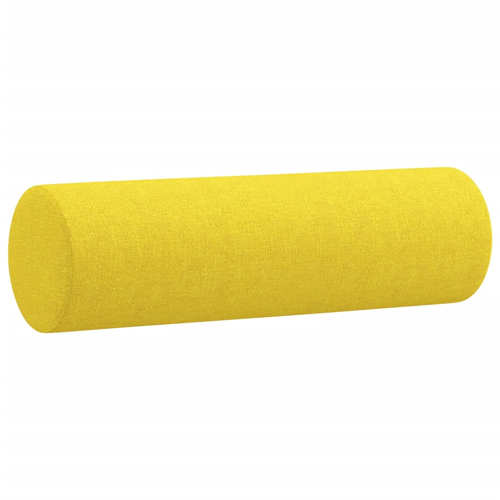 vidaXL Pagalvėlės, 2vnt., šviesiai geltonos spalvos, 15x50cm, audinys
