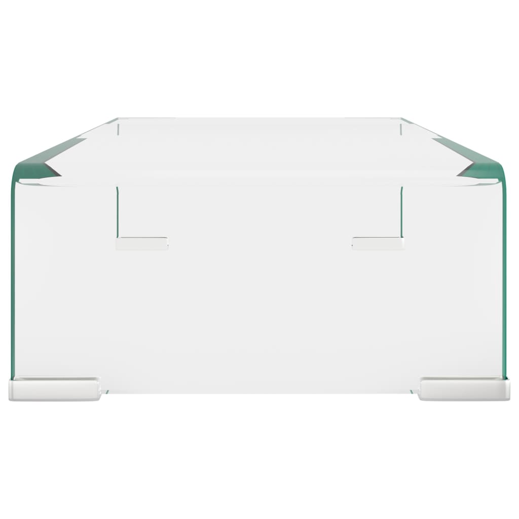 vidaXL TV stovas/monitoriaus pakyla, skaidrus stiklas, 40x25x11 cm