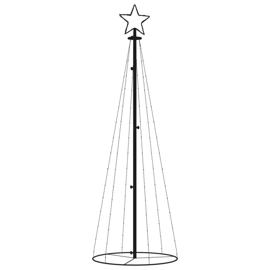 vidaXL Kalėdų eglutė, 70x180cm, kūgio formos, 108 spalvotos LED