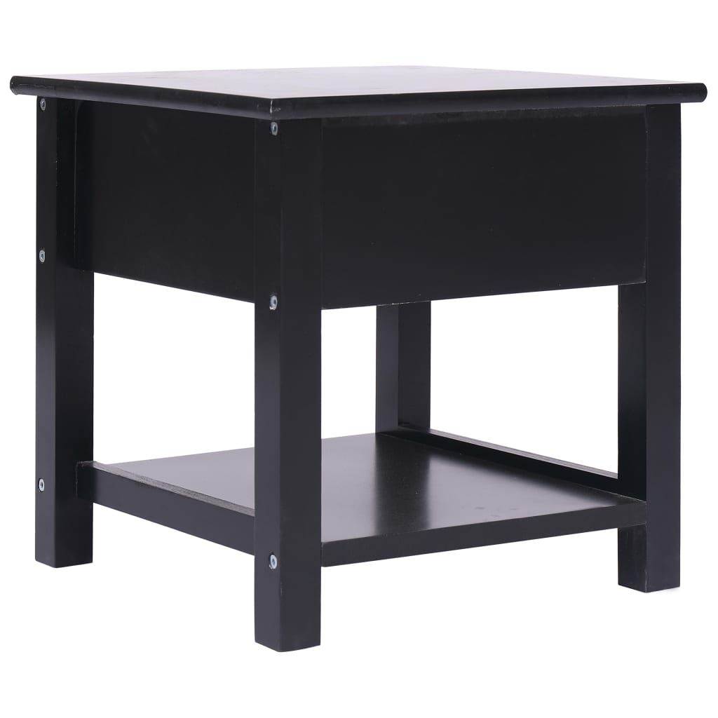 vidaXL Šoninis staliukas, juodas, 40x40x40cm, paulovnijos mediena