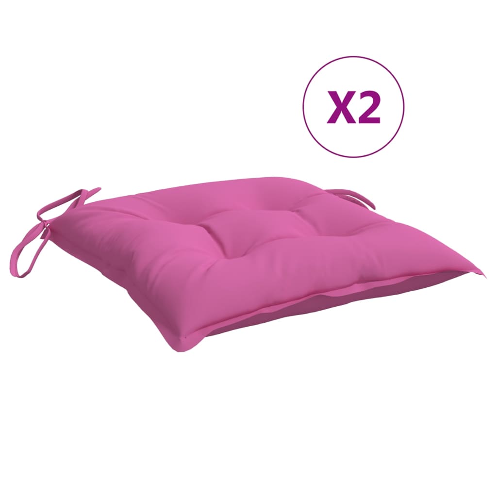 vidaXL Kėdės pagalvėlės, 2vnt., rožinės, 50x50x7cm, oksfordo audinys
