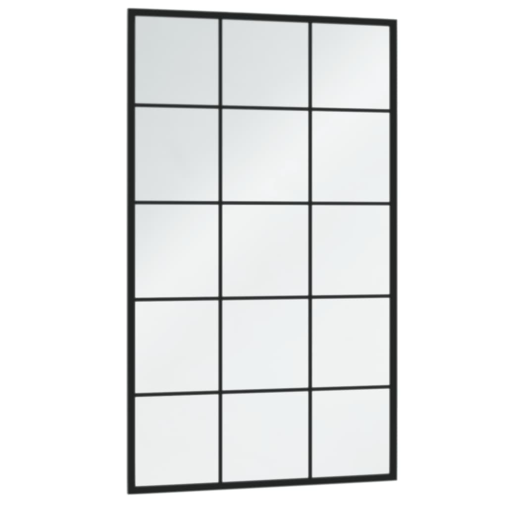 vidaXL Sieninis veidrodis, juodos spalvos, 100x60cm, metalas