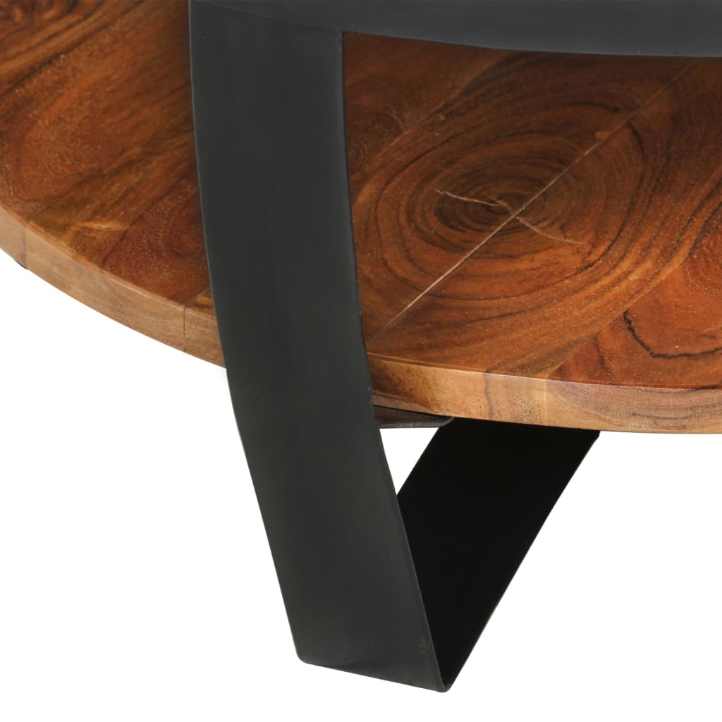 vidaXL Kavos staliukas, 65x65x32cm, akacijos medienos masyvas