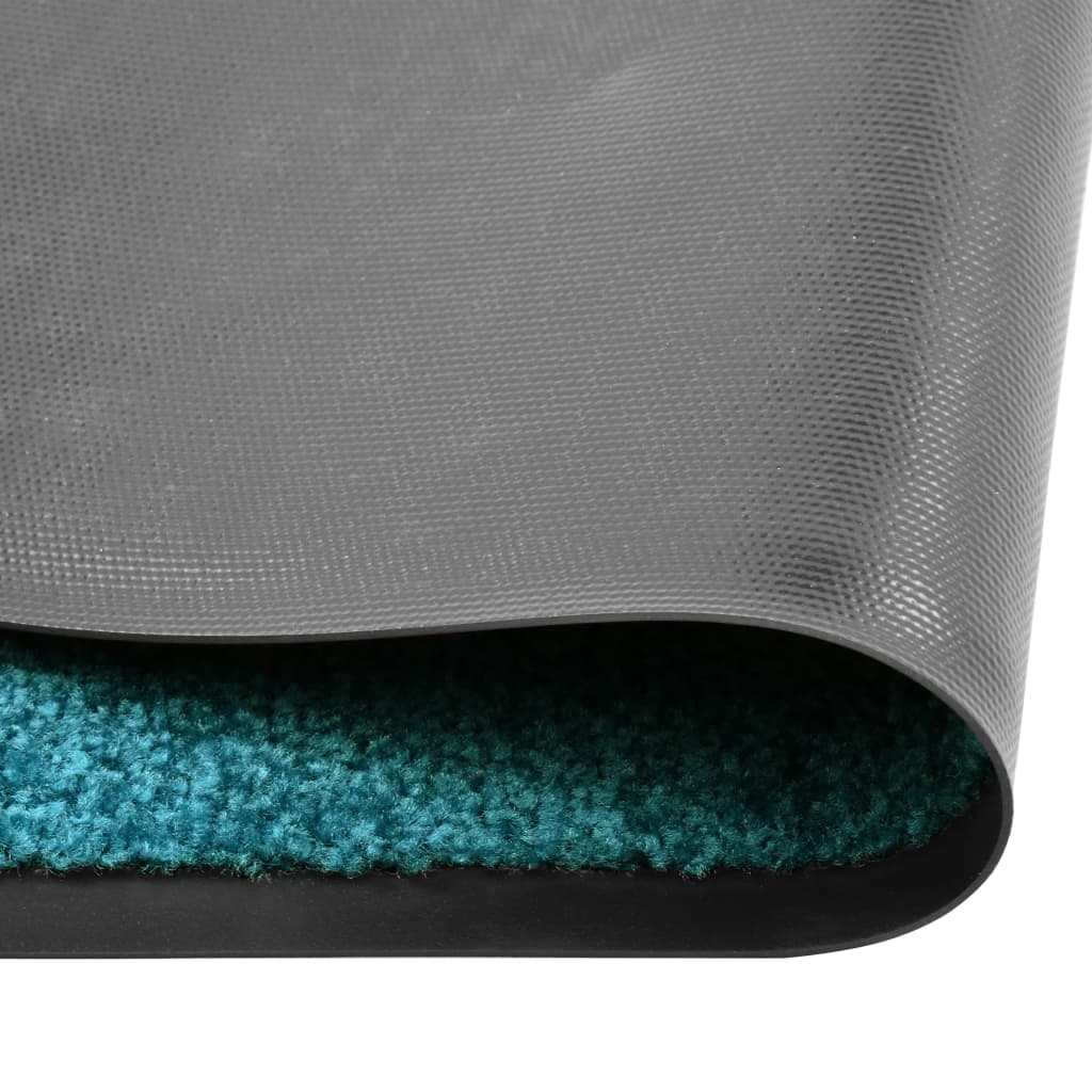 vidaXL Durų kilimėlis, žydros spalvos, 60x90cm, plaunamas