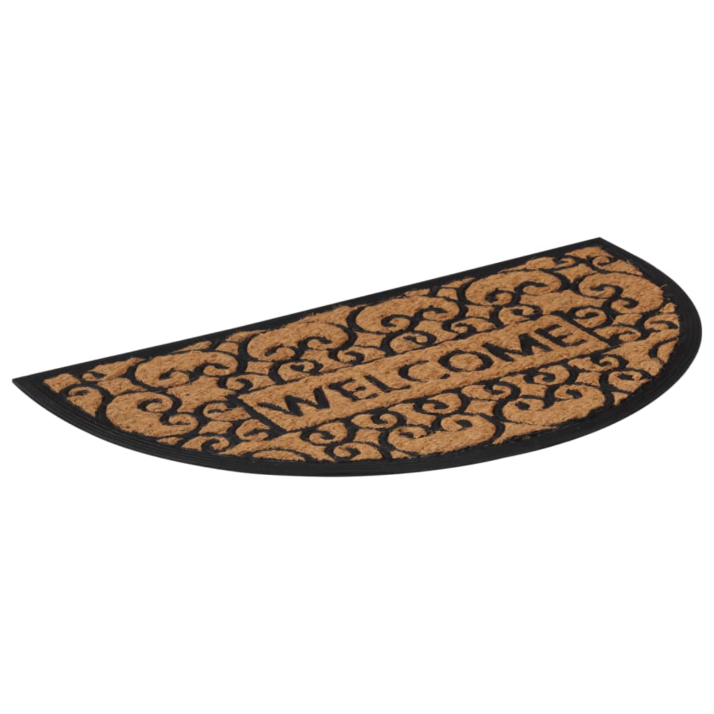 vidaXL Durų kilimėlis, 45x75cm, guma ir kokoso pluoštas, pusapvalis