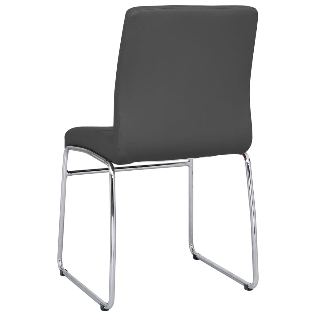 vidaXL Valgomojo kėdės, 2vnt., pilkos spalvos, dirbtinė oda
