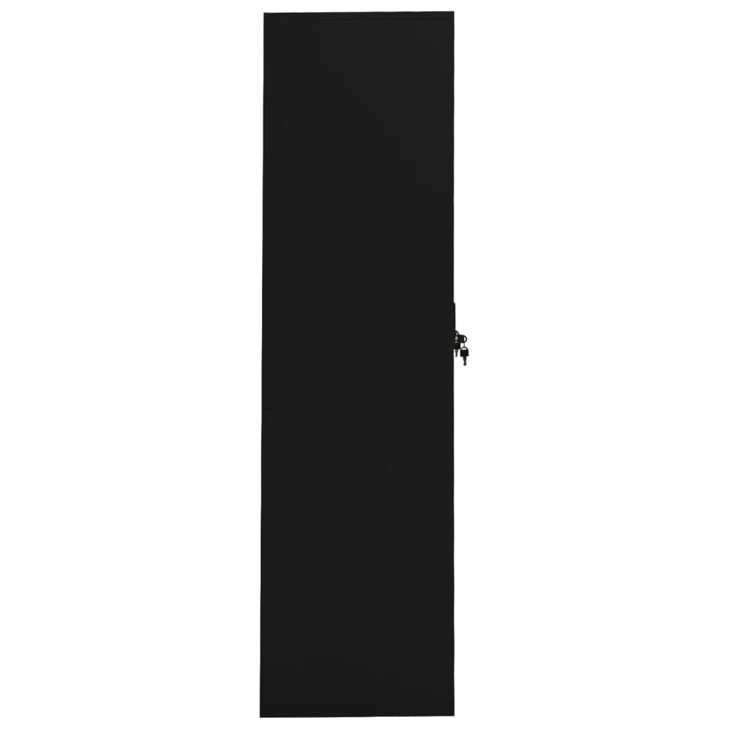 vidaXL Drabužių spinta, juodos spalvos, 80x50x180cm, plienas