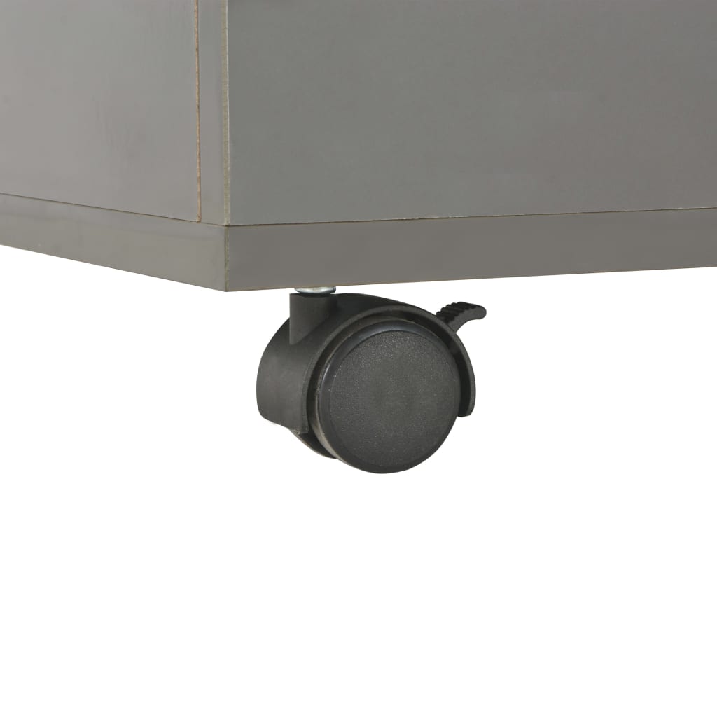 vidaXL Kavos staliukas, pilkos spalvos, 60x60x35cm, labai blizgus