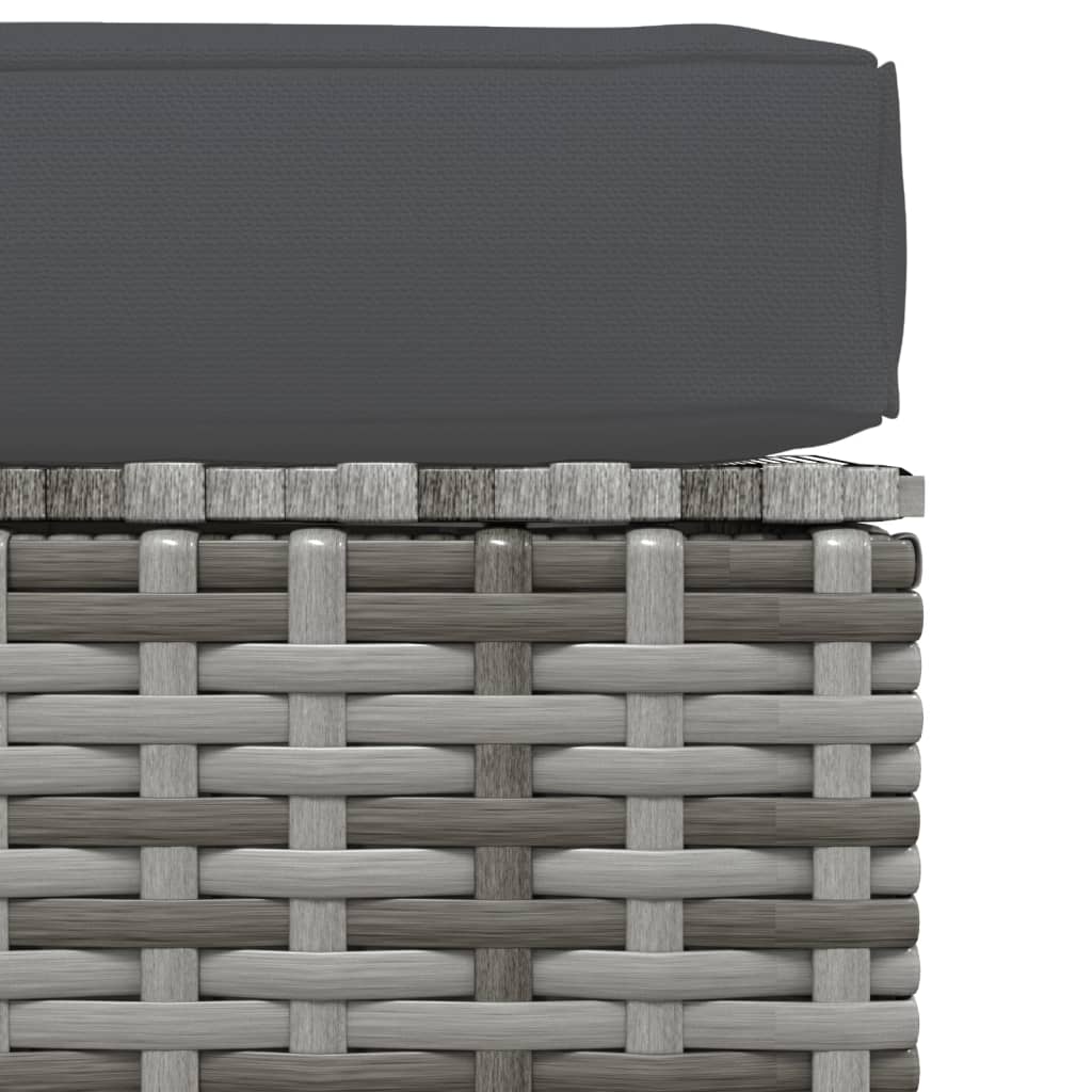vidaXL Sodo pakoja su pagalvėle, pilka, 70x70x30cm, poliratanas