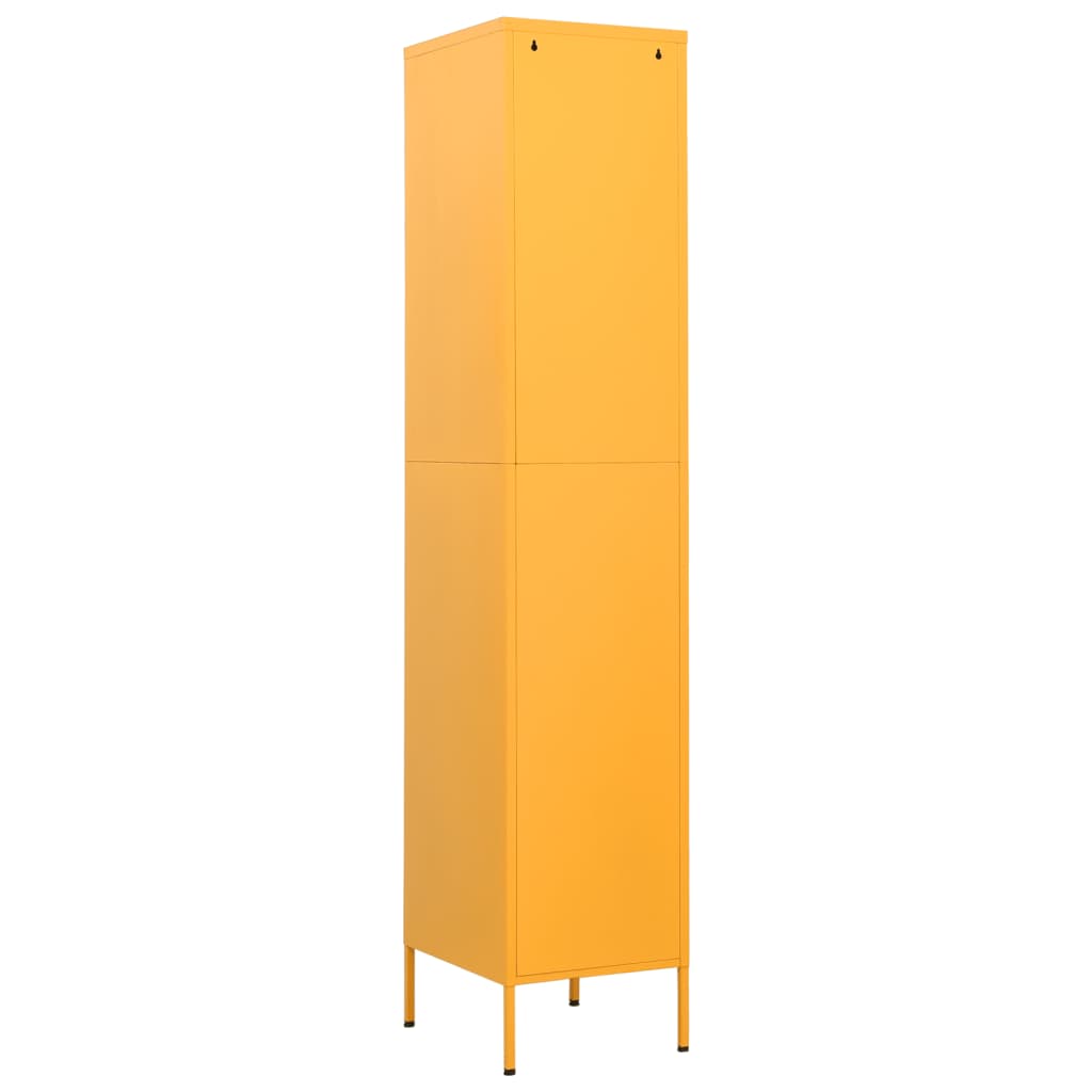 vidaXL Persirengimo spintelė, garstyčių geltona, 35x46x180cm, plienas