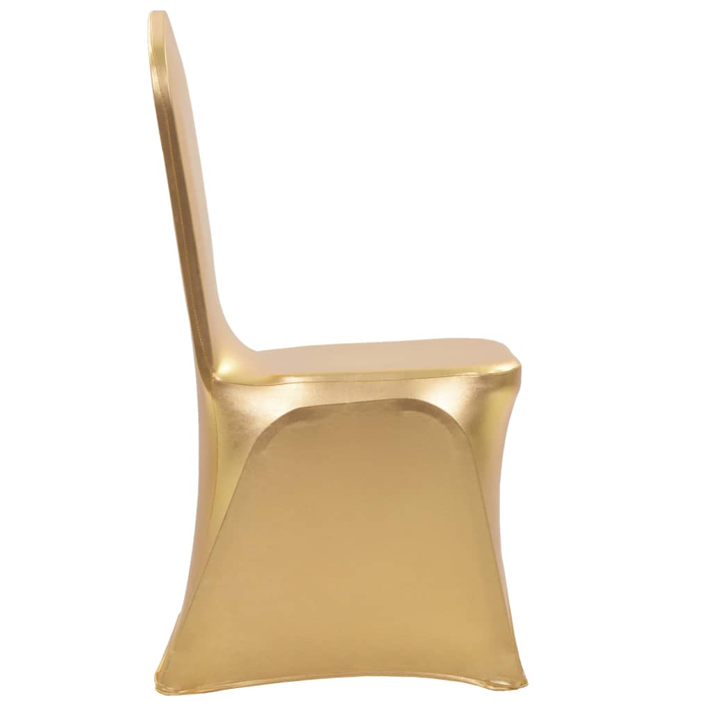 vidaXL Įtempiami kėdžių užvalkalai, 6vnt., auksinės spalvos