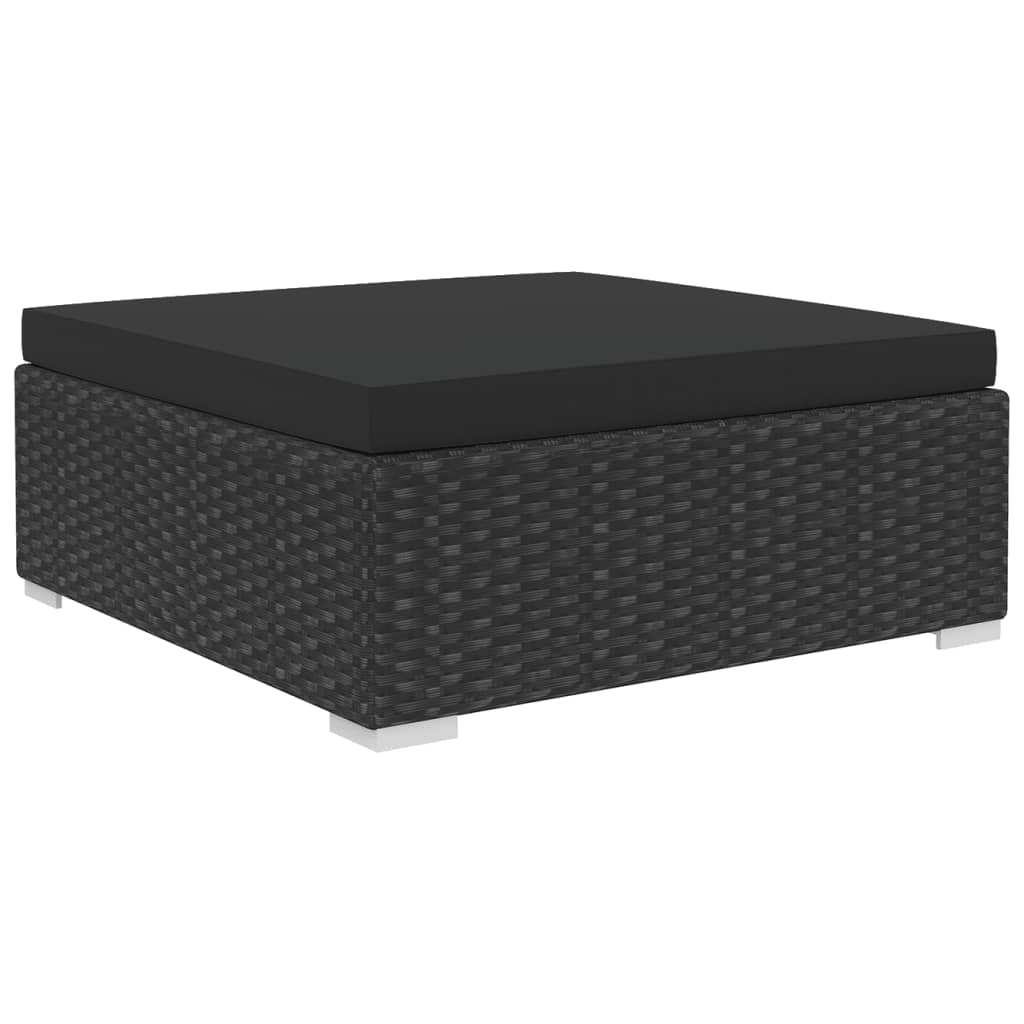 vidaXL Sodo baldų komplektas su pagalvėlėmis, 4d., juodas, poliratanas