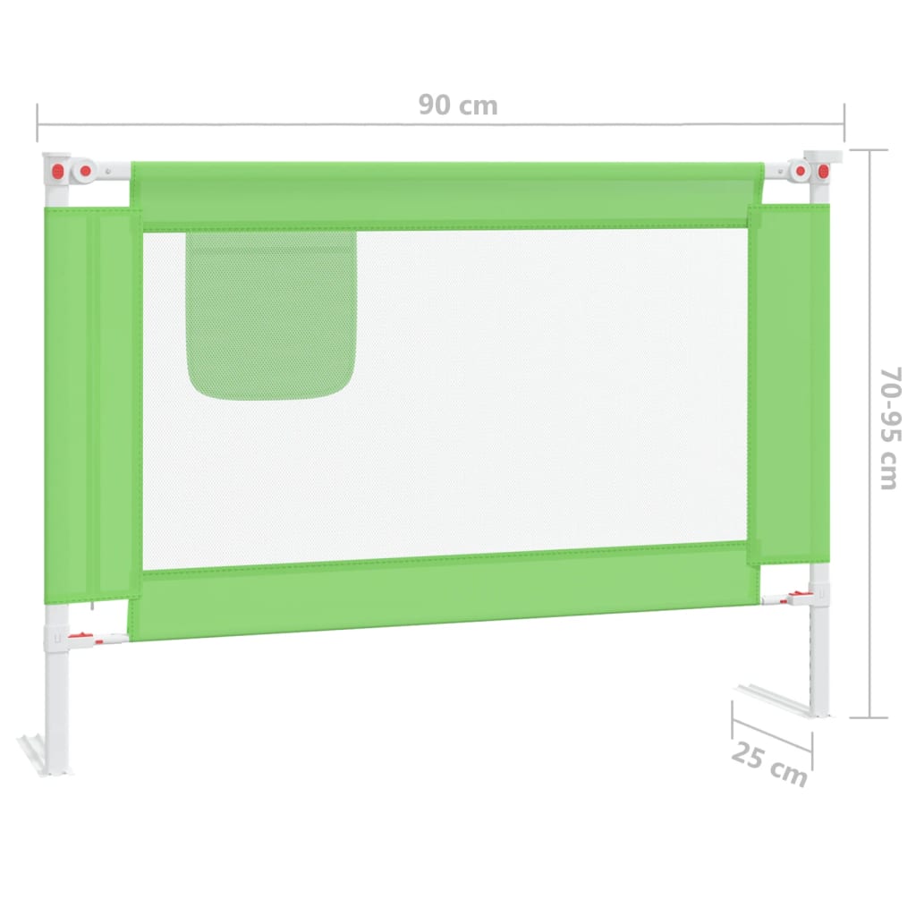 vidaXL Apsauginis turėklas vaiko lovai, žalias, 90x25cm, audinys
