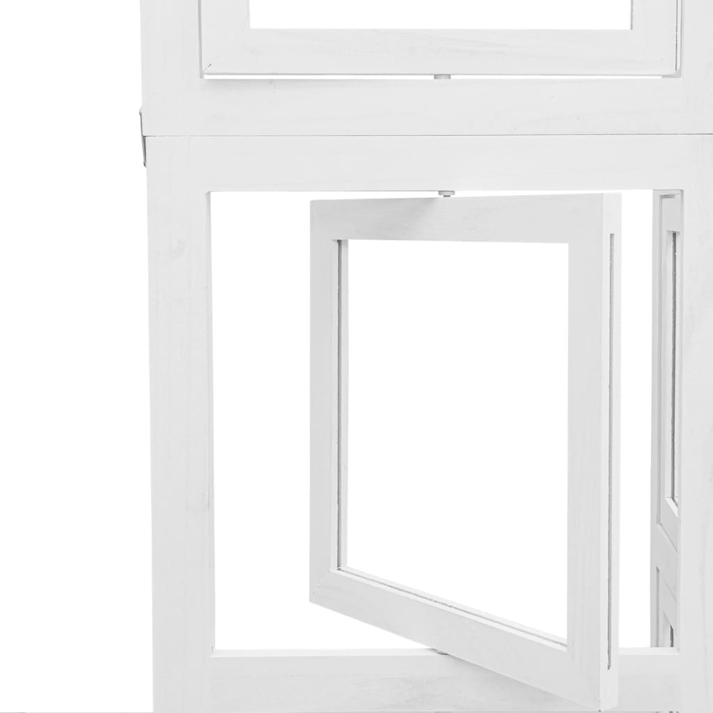 vidaXL Kambario pertvara, 6 segmentai, balta, paulovnijos mediena