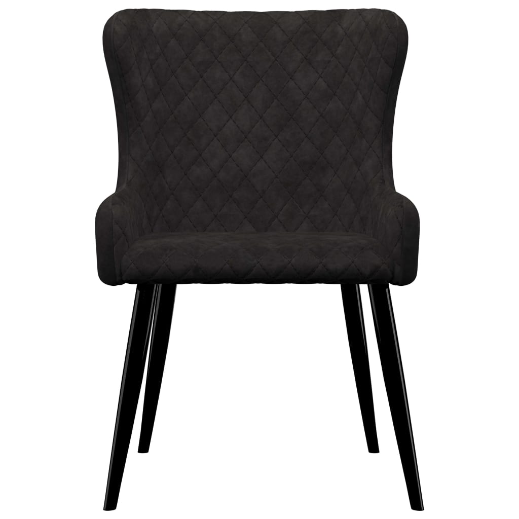 vidaXL Valgomojo kėdės, 2vnt., juodos spalvos, aksomas
