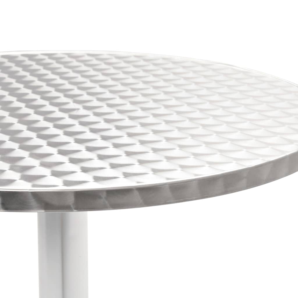 vidaXL Sodo stalas, sidabrinės spalvos, 60x70cm, aliuminis