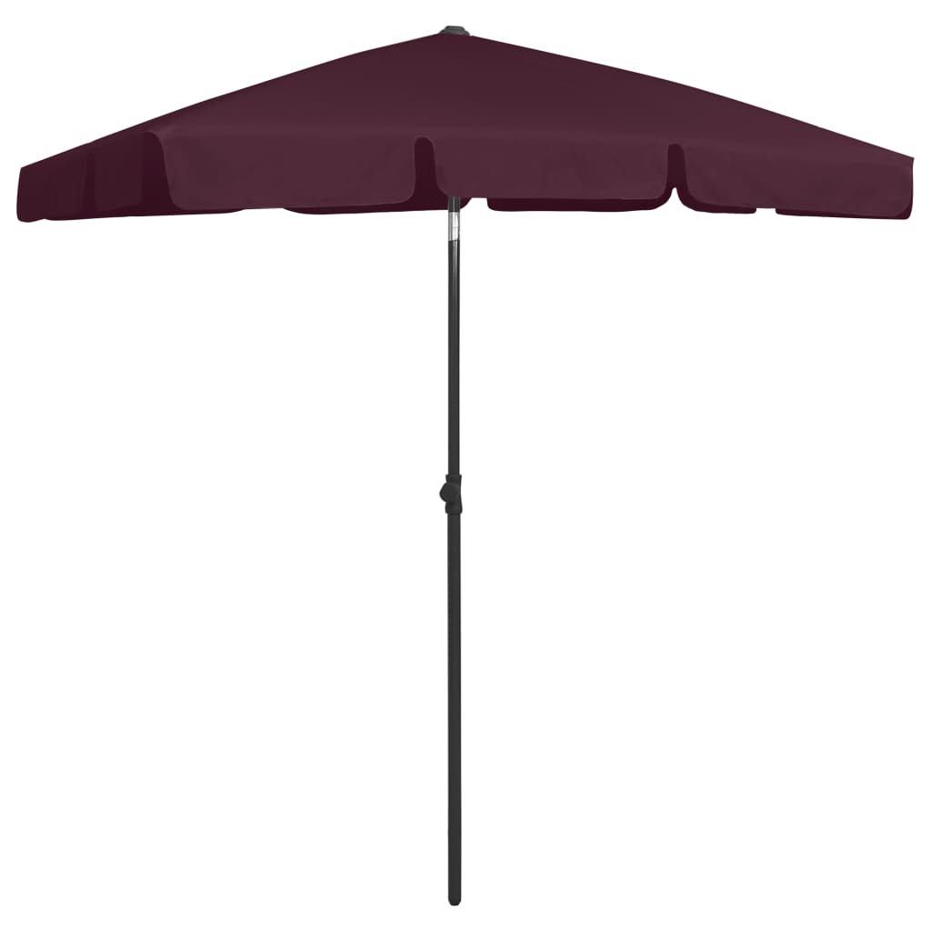 vidaXL Paplūdimio skėtis, tamsiai raudonos spalvos, 180x120cm