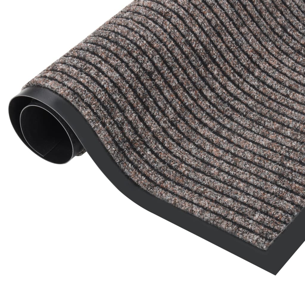vidaXL Durų kilimėlis, smėlio spalvos, 80x120cm, dryžuotas