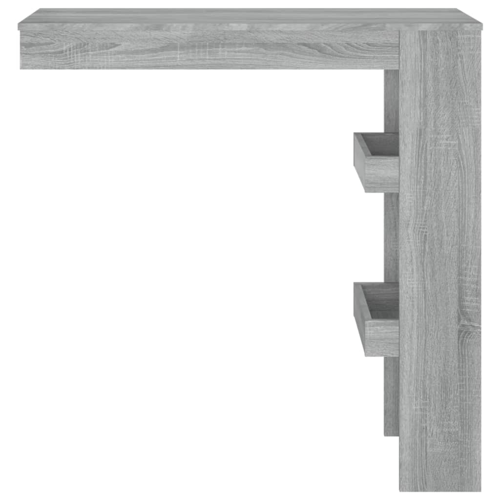 vidaXL Sieninis baro staliukas, pilkas, 102x45x103,5cm, mediena