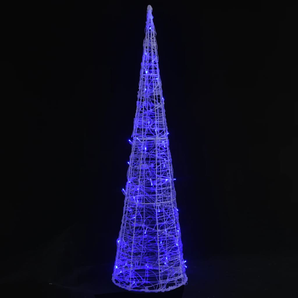 vidaXL Akrilinė LED dekoracija piramidė, mėlynos spalvos, 90cm