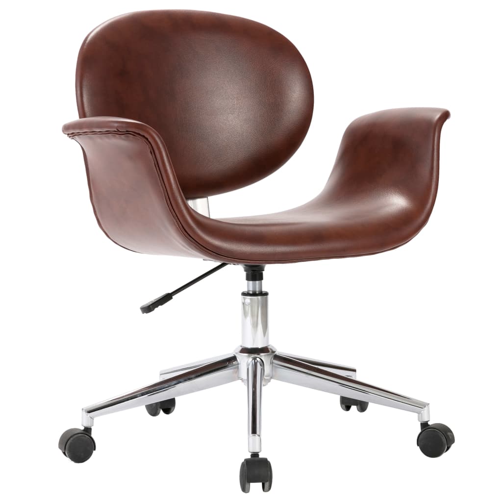 vidaXL Pasukama valgomojo kėdė, rudos spalvos, dirbtinė oda