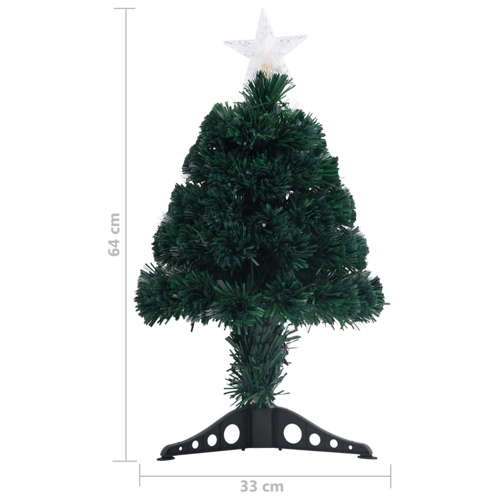 vidaXL Apšviesta Kalėdų eglutė su stovu, 64cm, optinis pluoštas