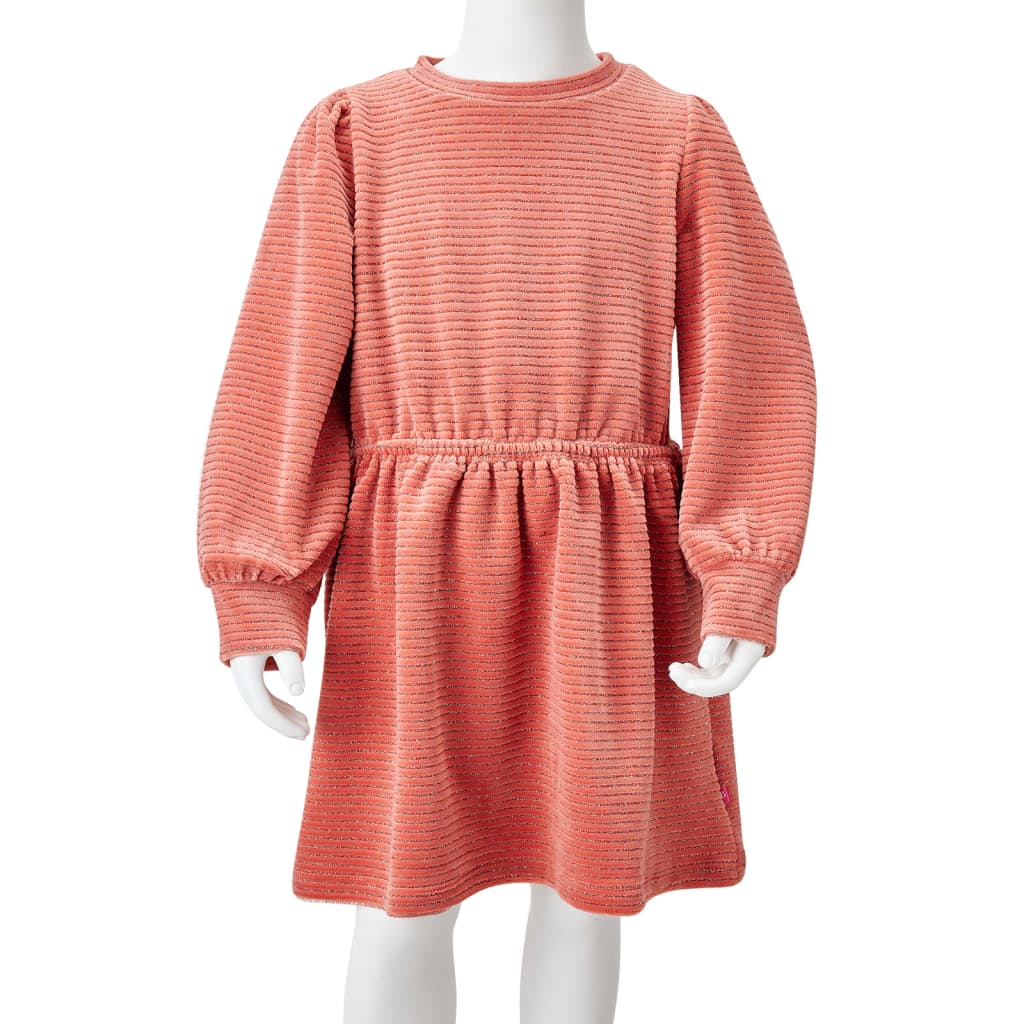 Vaikiška suknelė ilgomis rankovėmis, vidutinio intensyvumo rožinė