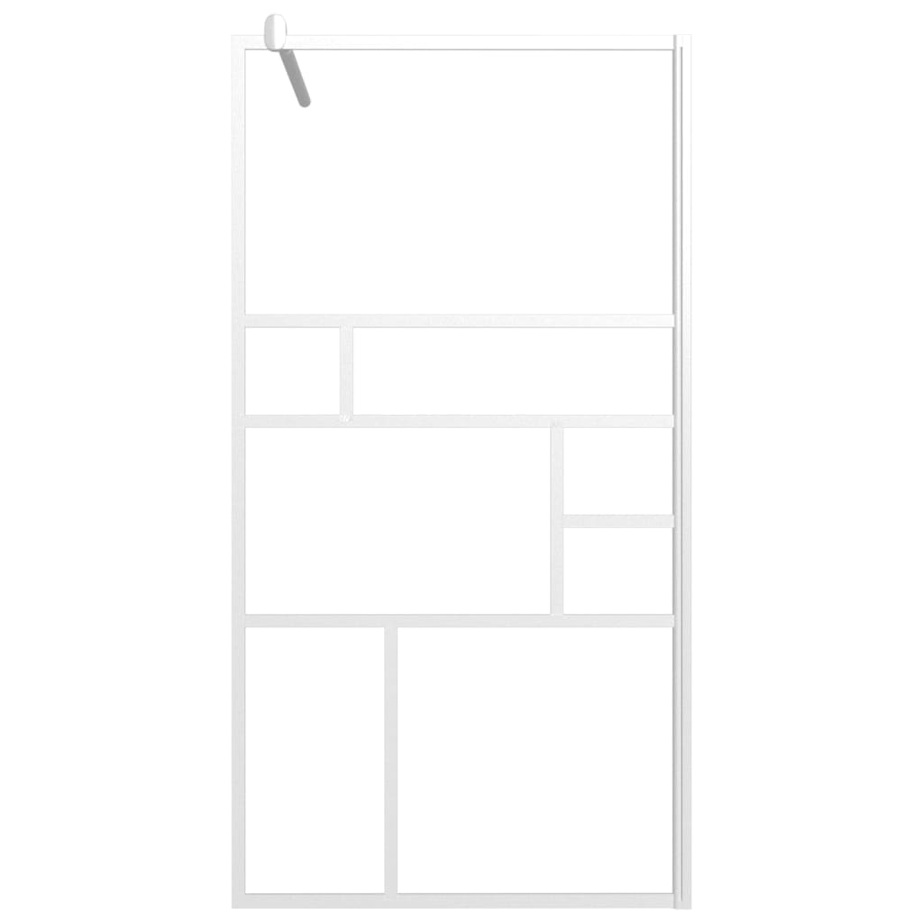 vidaXL Dušo sienelė su lentyna, balta, 100x195cm, ESG stiklas/aliuminis