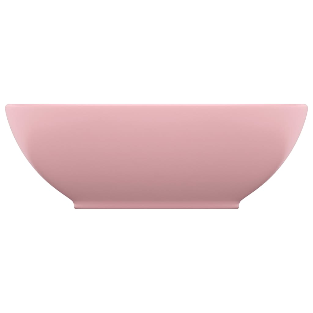 vidaXL Prabangus praustuvas, matinis rožinis, 40x33cm, keramika