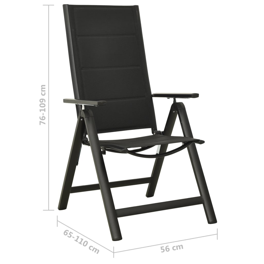 vidaXL Bistro baldų komplektas, 5 dalių, juodos ir antracito spalvos