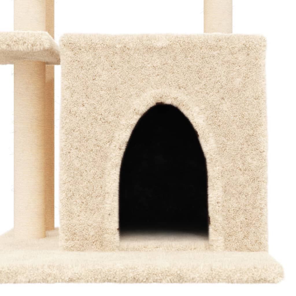vidaXL Draskyklė katėms su stovais iš sizalio, kreminė, 83,5cm
