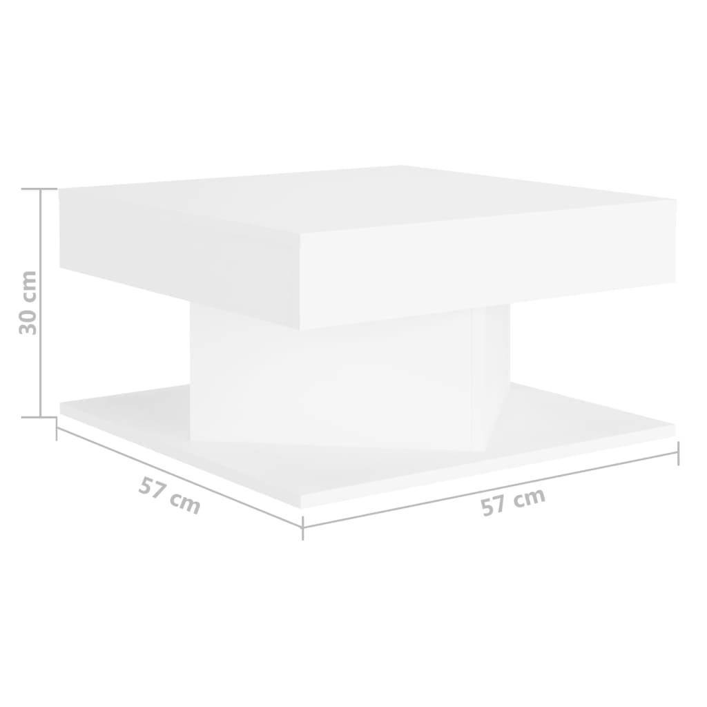 vidaXL Kavos staliukas, baltos spalvos, 57x57x30cm, MDP