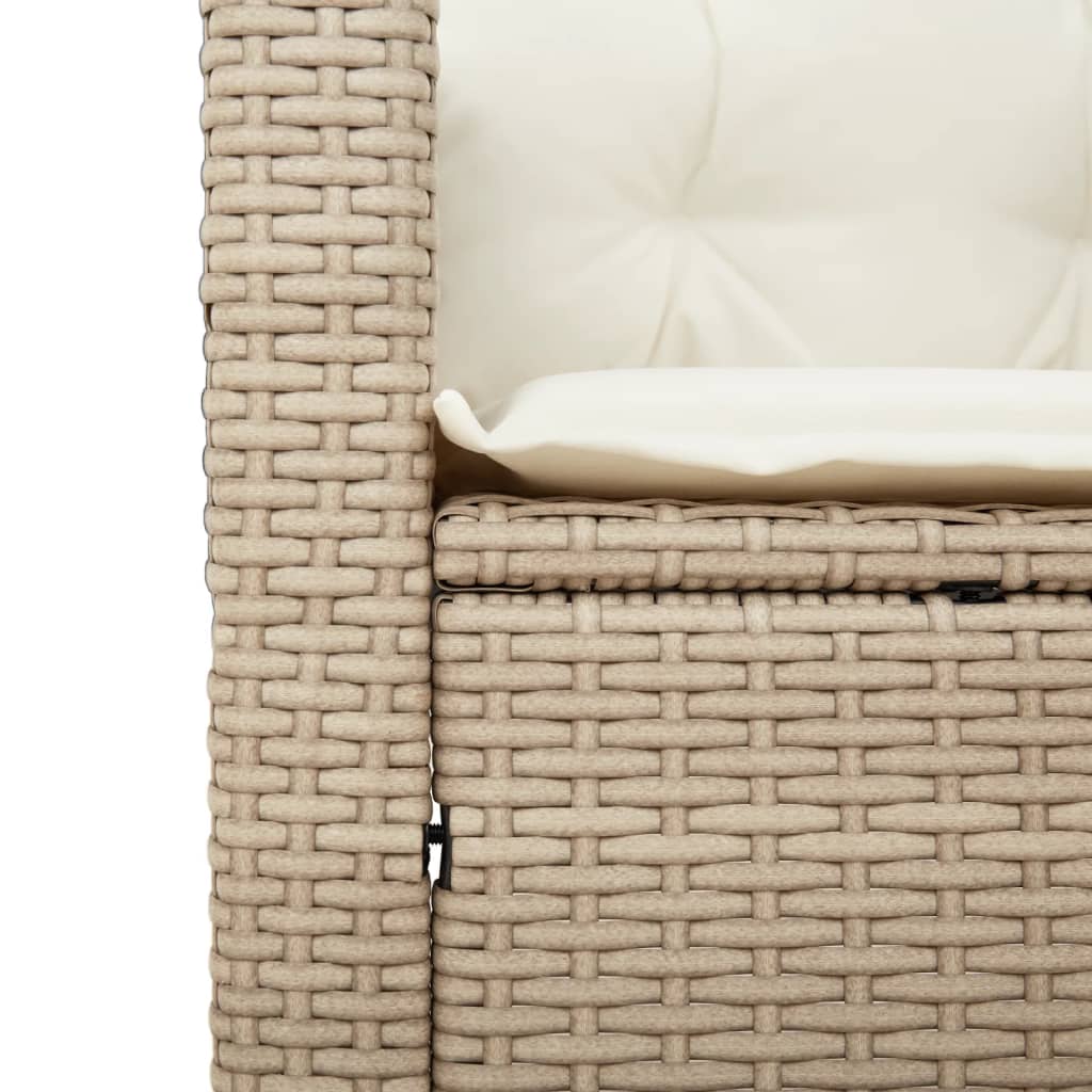 vidaXL Sodo kėdė su pagalvėlėmis, smėlio spalvos, poliratanas