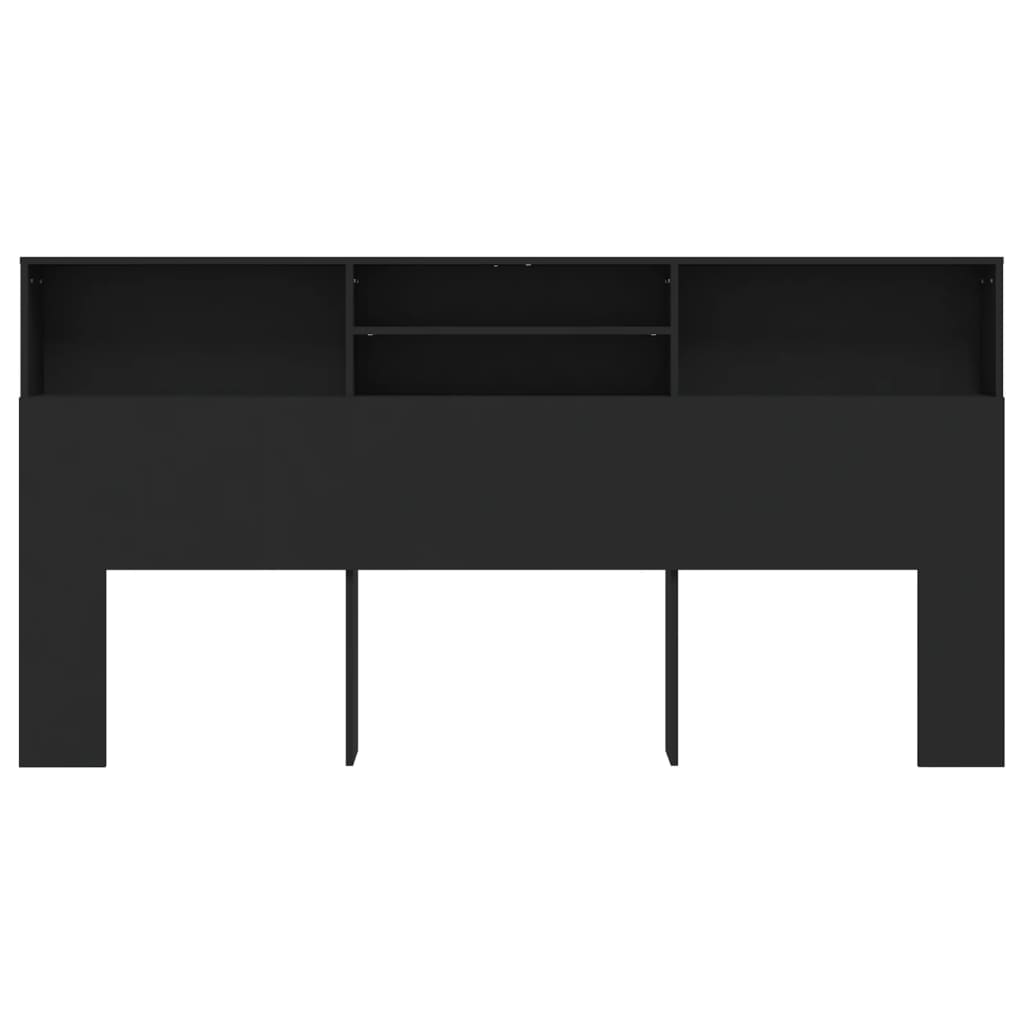 vidaXL Galvūgalis-spintelė, juodos spalvos, 200x19x103,5cm