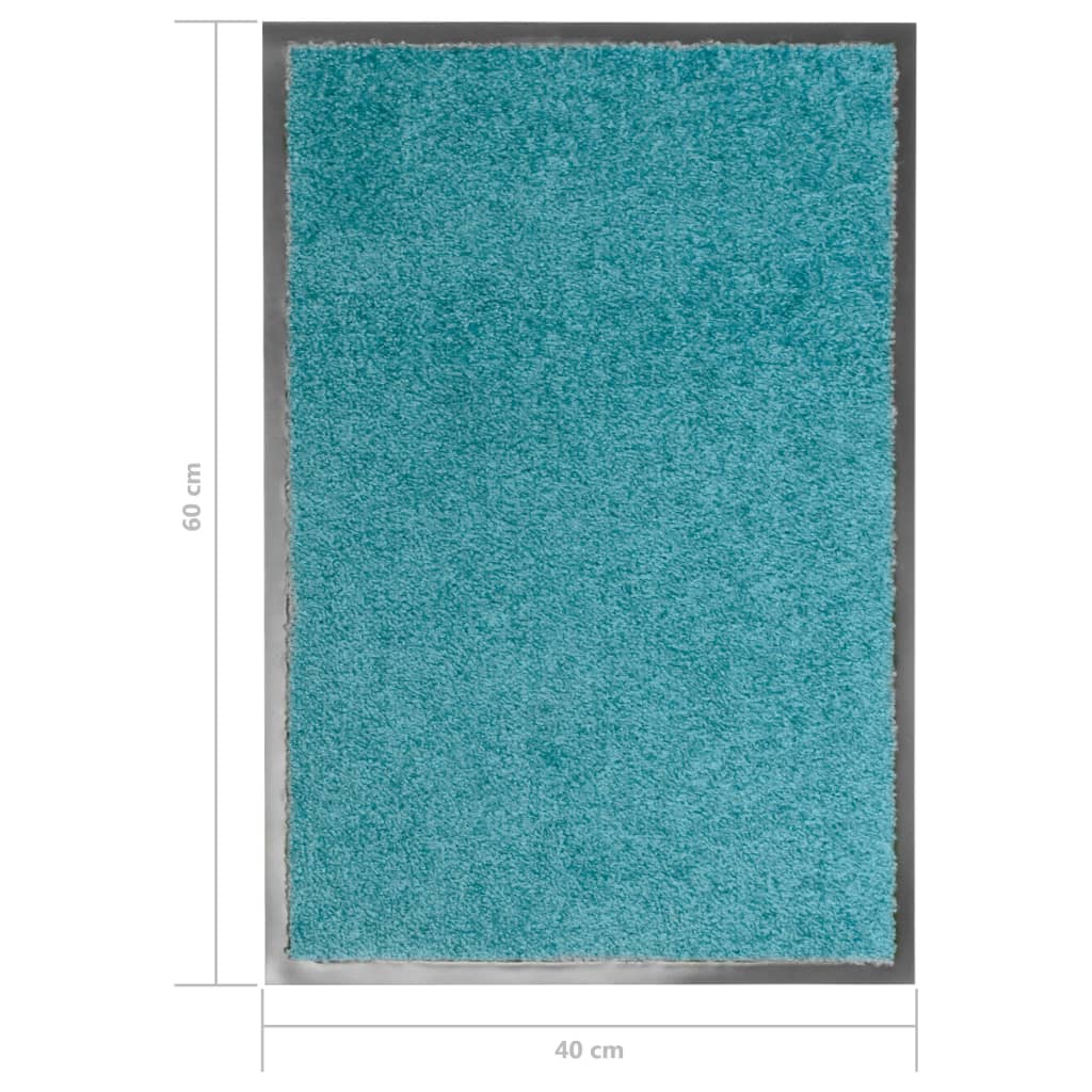 vidaXL Durų kilimėlis, žydros spalvos, 40x60cm, plaunamas