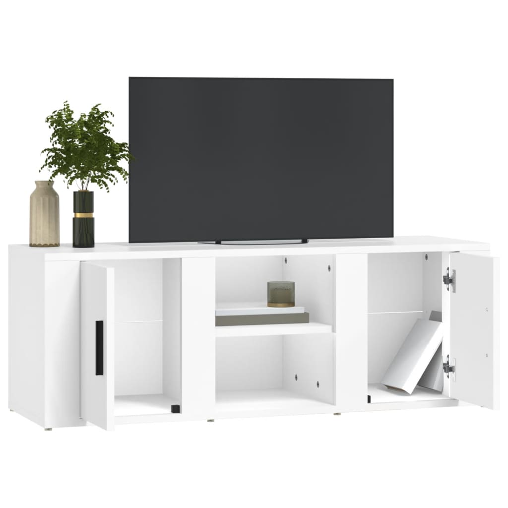 vidaXL Televizoriaus spintelė, baltos spalvos, 100x31,5x35cm, mediena