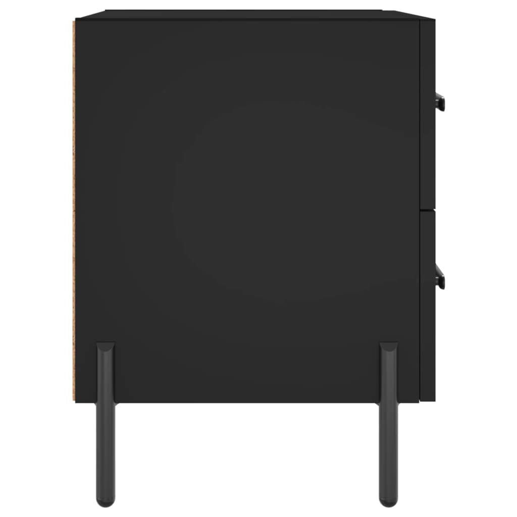 vidaXL Naktinės spintelės, 2vnt., juodos, 40x35x47,5cm, mediena