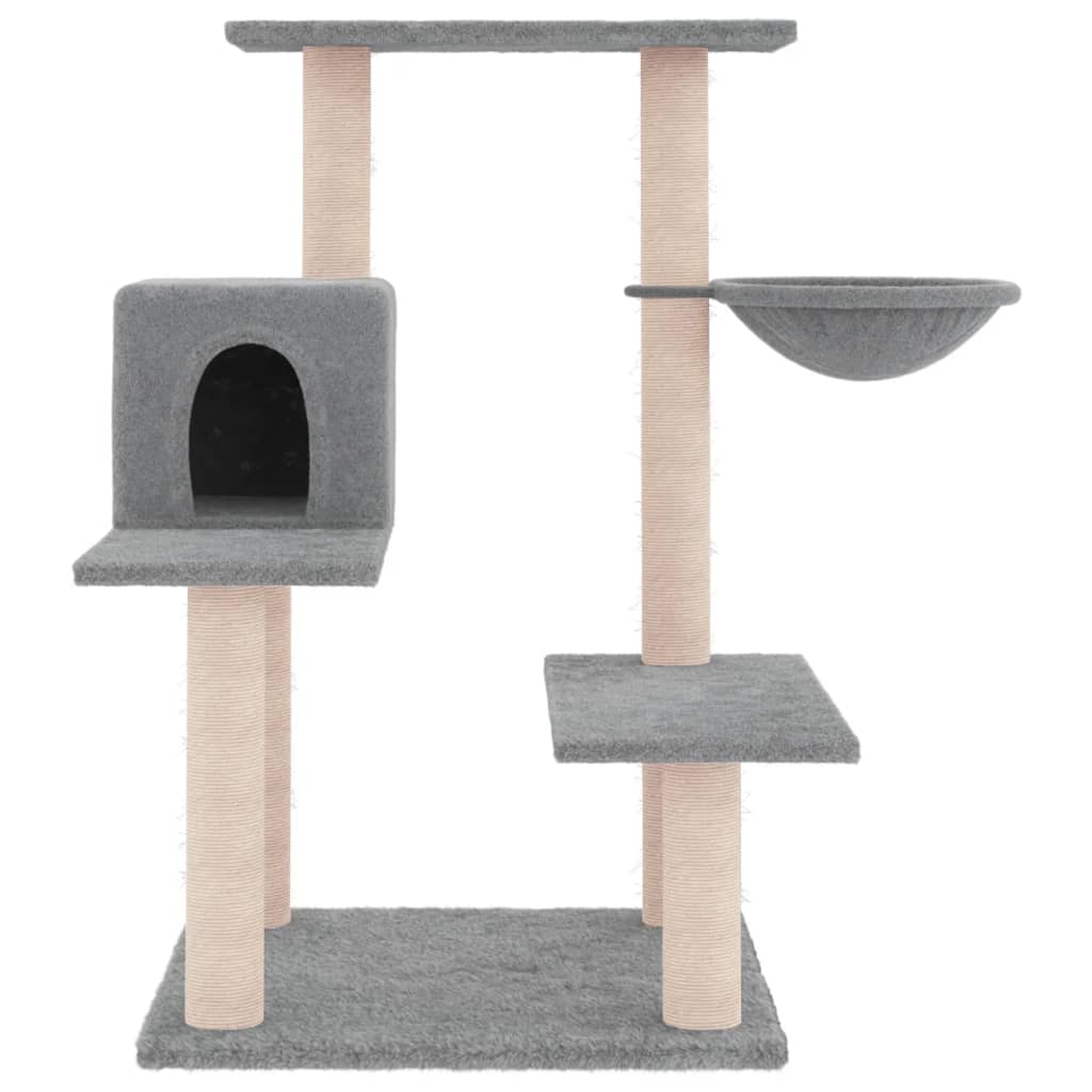 vidaXL Draskyklė katėms su stovais iš sizalio, šviesiai pilka, 82,5cm