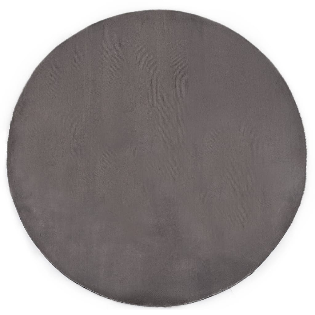 vidaXL Kilimas, tamsiai pilkos spalvos, 80cm, dirbtinis triušio kailis