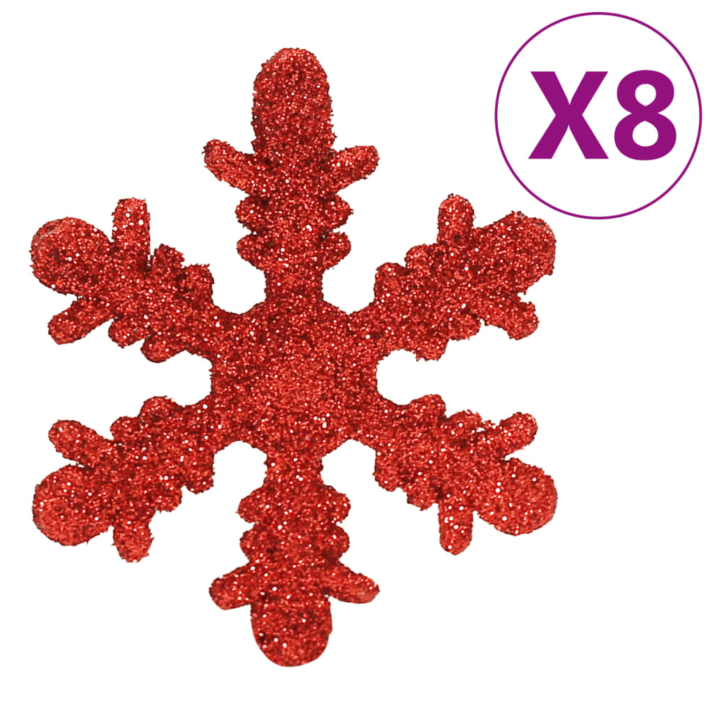 vidaXL Kalėdinių žaisliukų rinkinys, 111vnt., raudoni, polistirenas