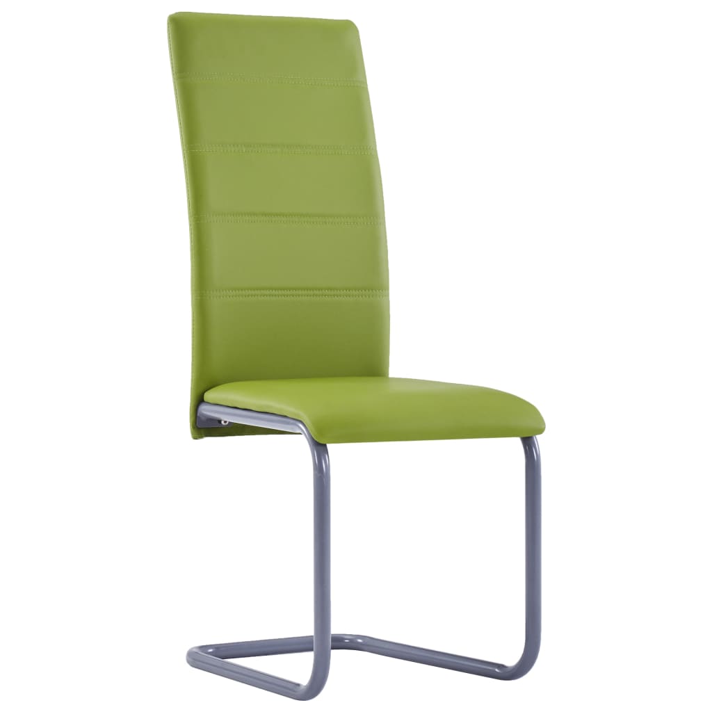 vidaXL Gembinės valgomojo kėdės, 4vnt., žalios, dirbtinė oda