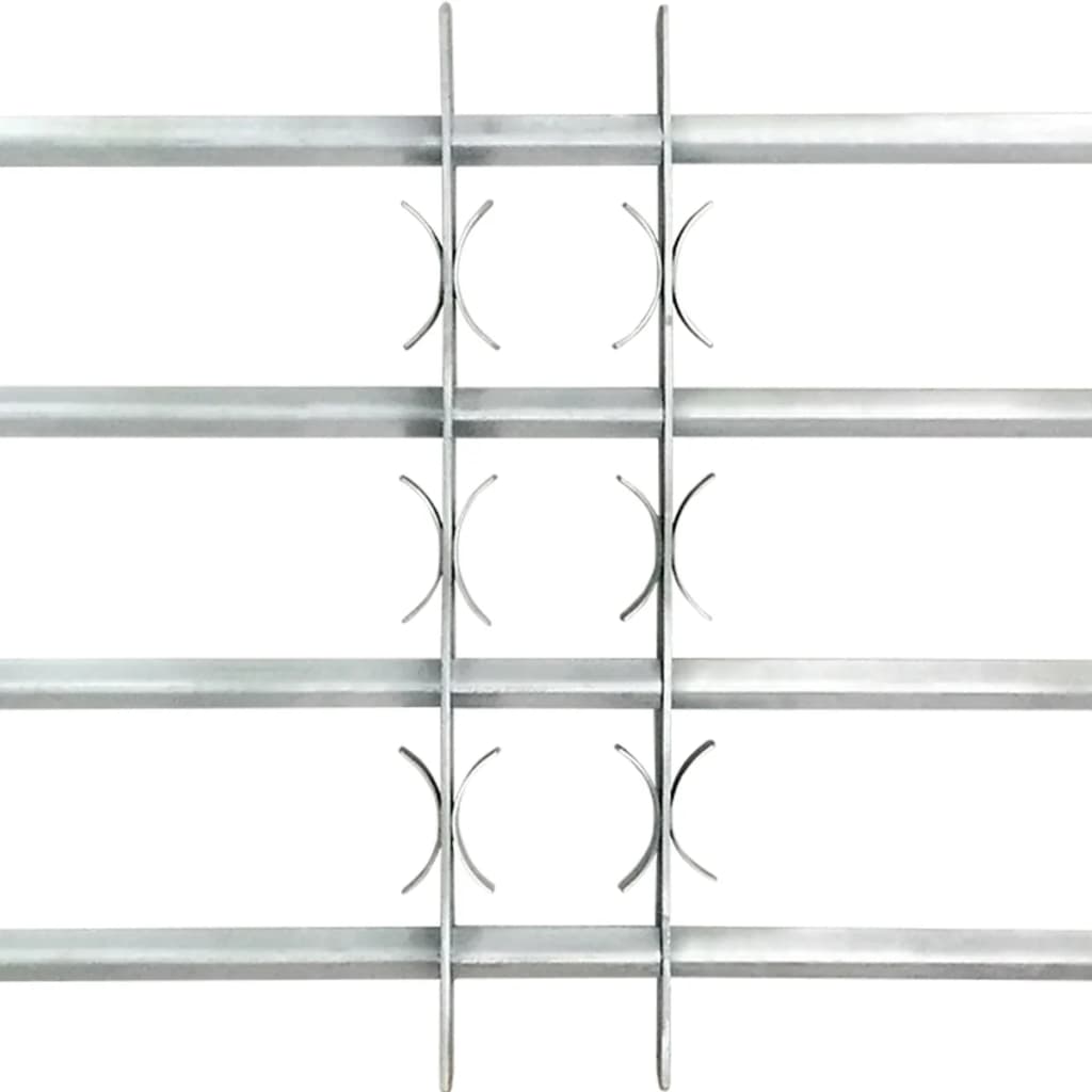 Reguliuojama apsauginė grotelė langams su 4 skersiniais, 1000-1500mm